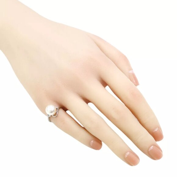 MIKIMOTO Ring US 3 1/2 EU45 Pt900Platinum Akoya pearl used - Picture 5 of 7